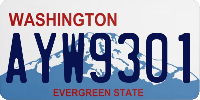 WA license plate AYW9301