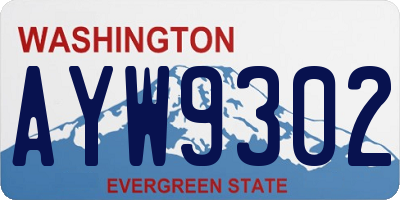WA license plate AYW9302