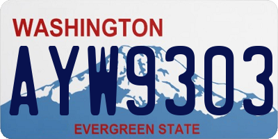 WA license plate AYW9303