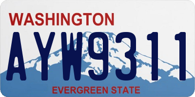 WA license plate AYW9311