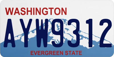 WA license plate AYW9312