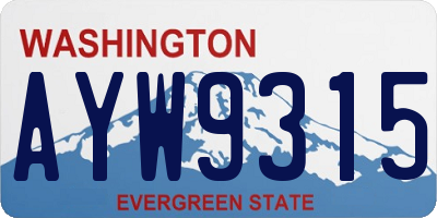 WA license plate AYW9315