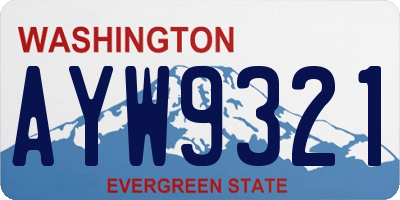 WA license plate AYW9321