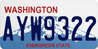 WA license plate AYW9322