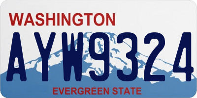 WA license plate AYW9324
