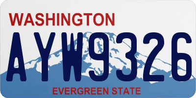 WA license plate AYW9326