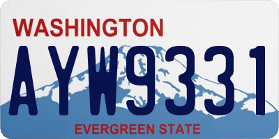 WA license plate AYW9331