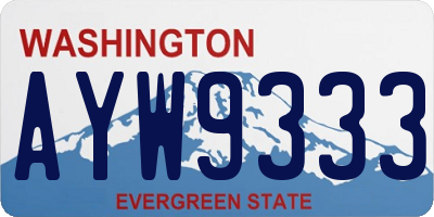 WA license plate AYW9333