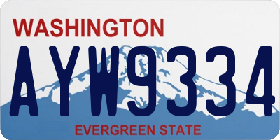 WA license plate AYW9334