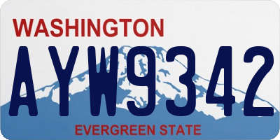 WA license plate AYW9342