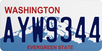 WA license plate AYW9344