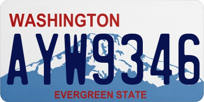 WA license plate AYW9346