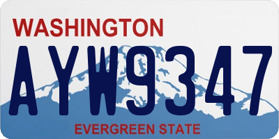 WA license plate AYW9347