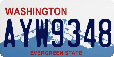 WA license plate AYW9348