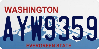 WA license plate AYW9359