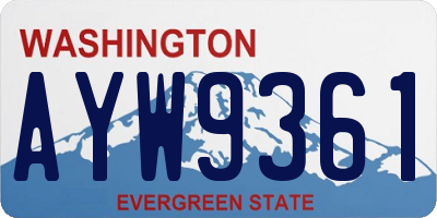 WA license plate AYW9361