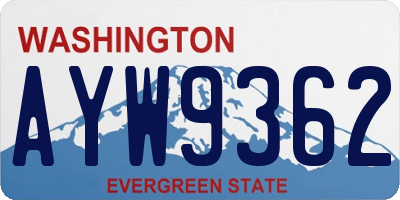 WA license plate AYW9362