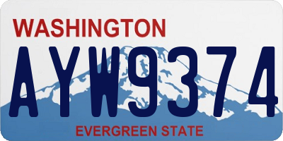 WA license plate AYW9374