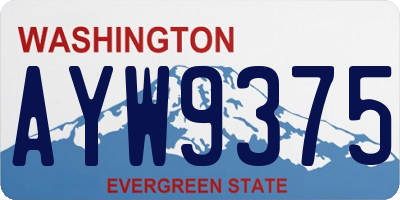WA license plate AYW9375