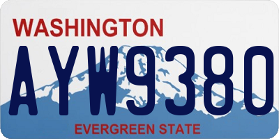 WA license plate AYW9380