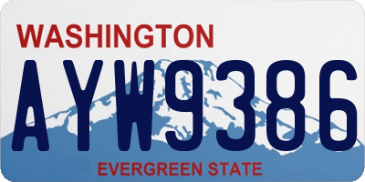 WA license plate AYW9386