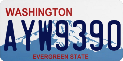 WA license plate AYW9390