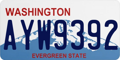 WA license plate AYW9392