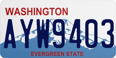 WA license plate AYW9403