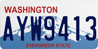 WA license plate AYW9413