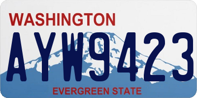 WA license plate AYW9423