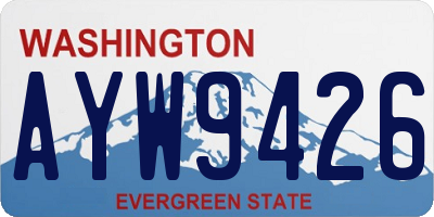 WA license plate AYW9426