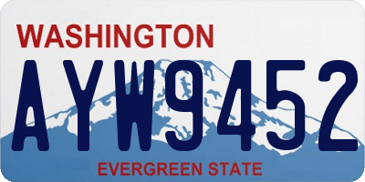 WA license plate AYW9452