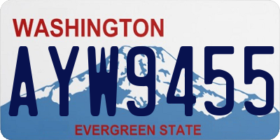 WA license plate AYW9455