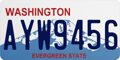 WA license plate AYW9456