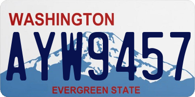 WA license plate AYW9457