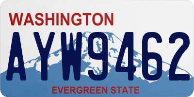 WA license plate AYW9462