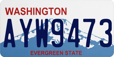 WA license plate AYW9473