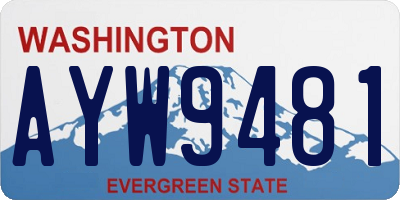 WA license plate AYW9481