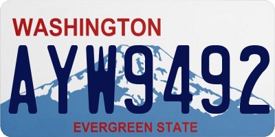 WA license plate AYW9492