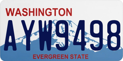WA license plate AYW9498