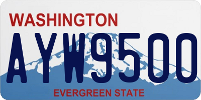 WA license plate AYW9500