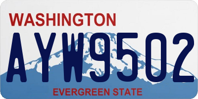 WA license plate AYW9502