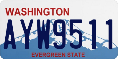 WA license plate AYW9511