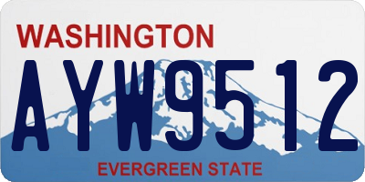 WA license plate AYW9512