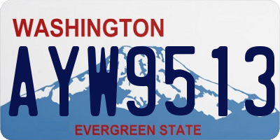 WA license plate AYW9513