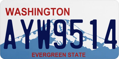 WA license plate AYW9514