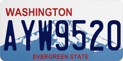 WA license plate AYW9520