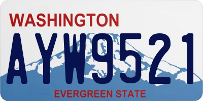 WA license plate AYW9521