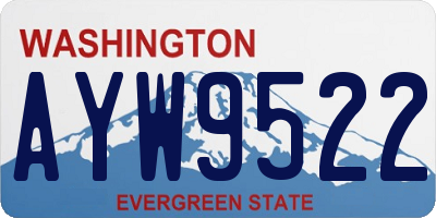 WA license plate AYW9522