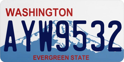 WA license plate AYW9532